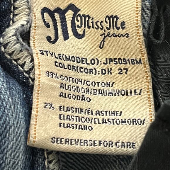 Miss Me Jean Bermuda Shorts Peace Rhinestones Distressed - Picture 7 of 7
